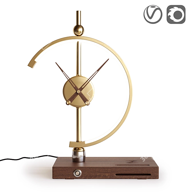 Smart Clock Lamp with Storage 3D model image 1