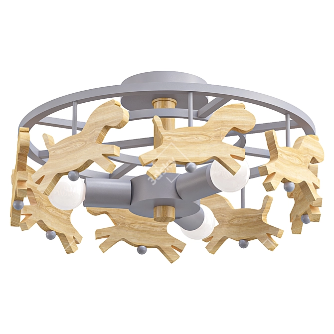 Scandinavian Style Pony Chandelier Model 3D model image 1