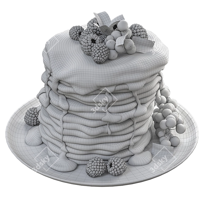 Decadent Chocolate Pancakes 3D Model 3D model image 3