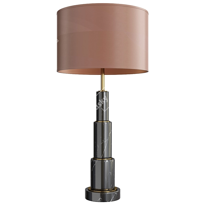 Sleek Marble Metal Table Lamp 3D model image 1