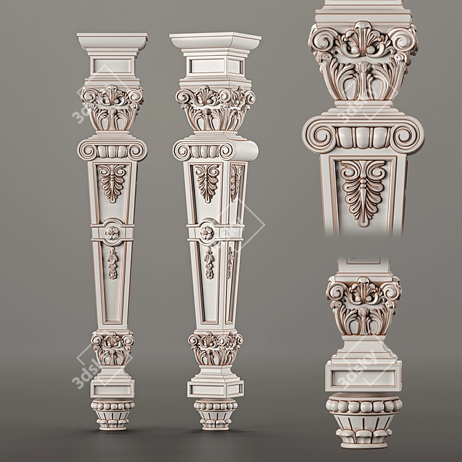 Balusters CNC Cutting Template 3D model image 1