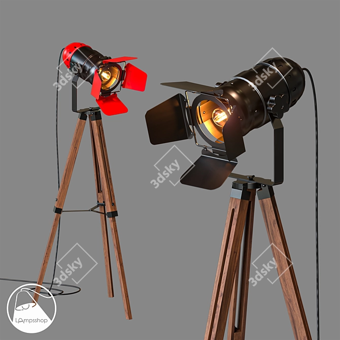 Modern Floor Lamp Spotlight 60x150 cm 3D model image 1