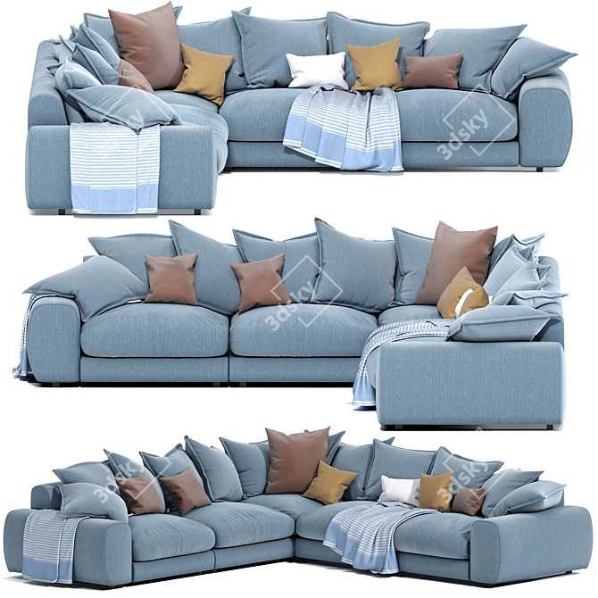 Wodge Modular Large Corner Sofa 3D model image 1