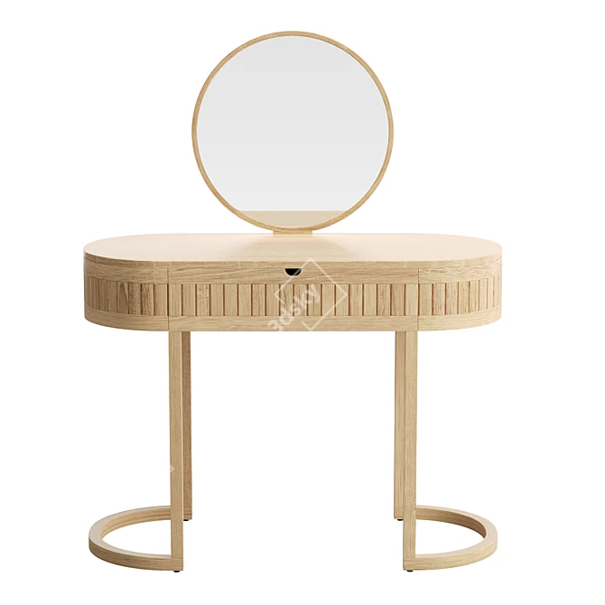 Juliette Modern Vanity, Oak Finish 3D model image 2