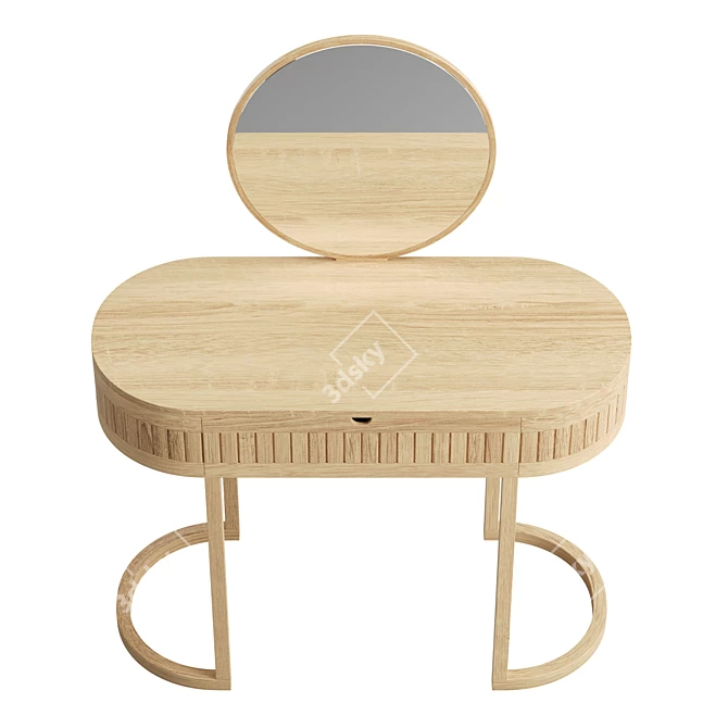 Juliette Modern Vanity, Oak Finish 3D model image 3