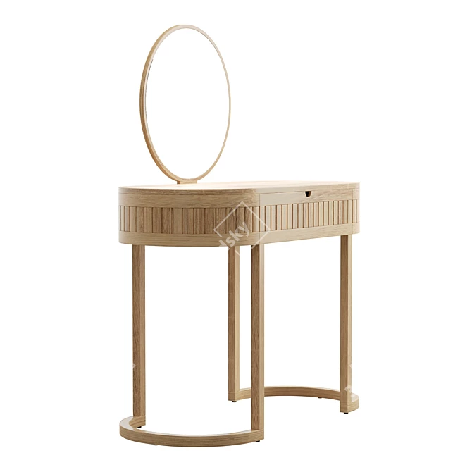 Juliette Modern Vanity, Oak Finish 3D model image 4