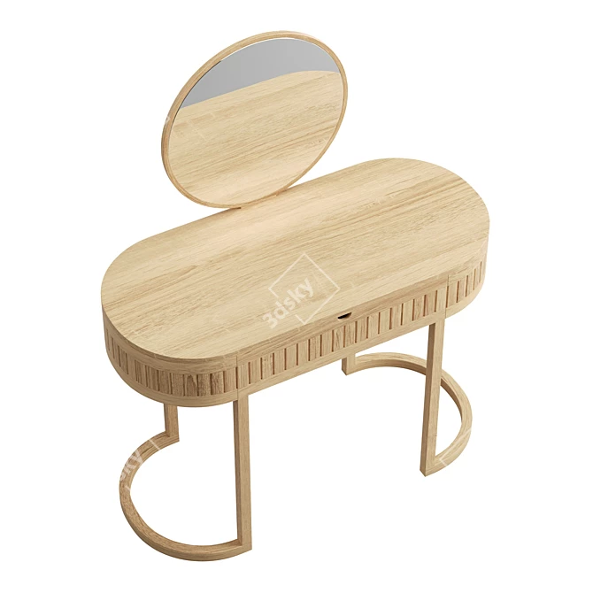 Juliette Modern Vanity, Oak Finish 3D model image 5