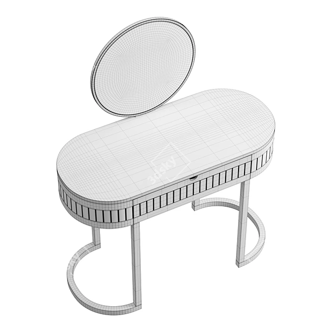 Juliette Modern Vanity, Oak Finish 3D model image 6