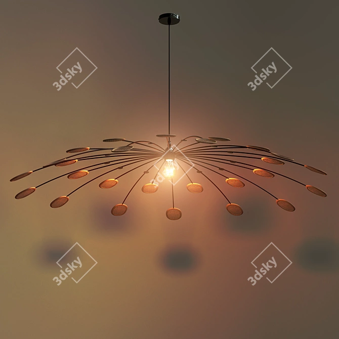 Retro Metal Weave Pendant Light 3D model image 3