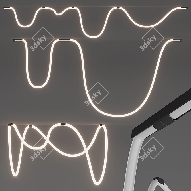 Flexible Neon Light Fixture 3D model image 2