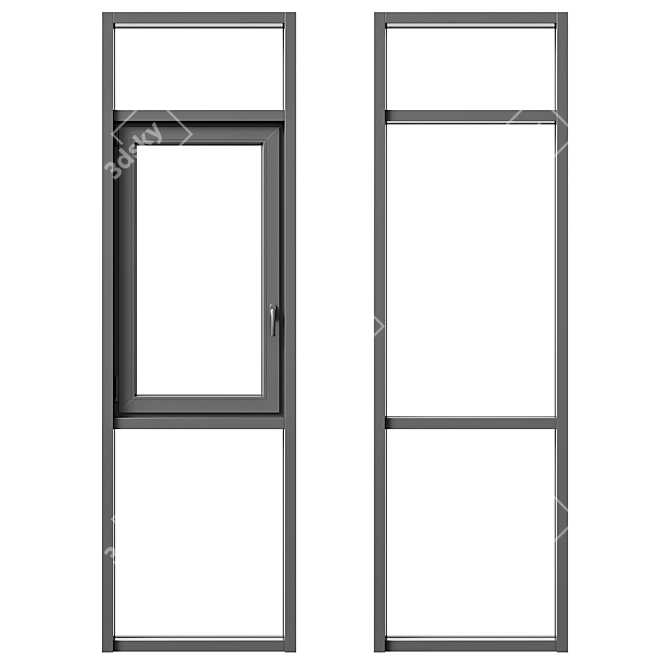 Panoramic Balcony Glazing 3D model image 4