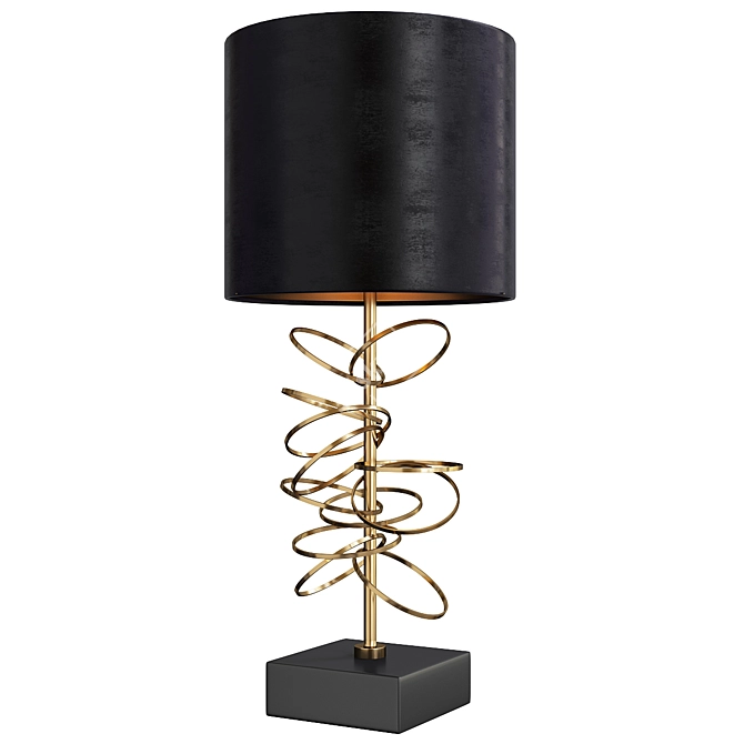 Elegant Brass Spiral Table Lamp 3D model image 1