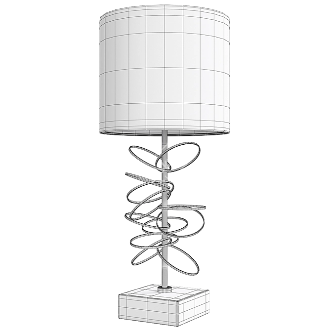 Elegant Brass Spiral Table Lamp 3D model image 2