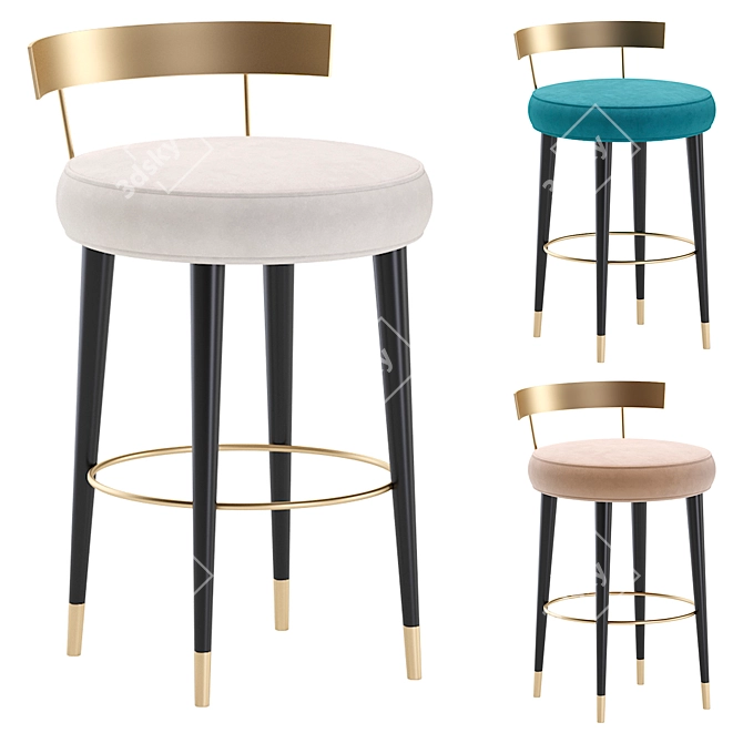 SAN TROPE Bar Stool Set 3D model image 1