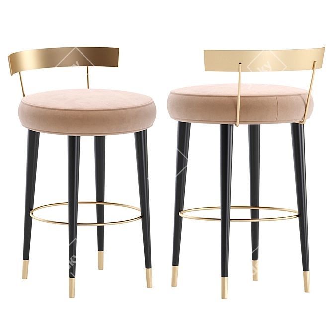 SAN TROPE Bar Stool Set 3D model image 3