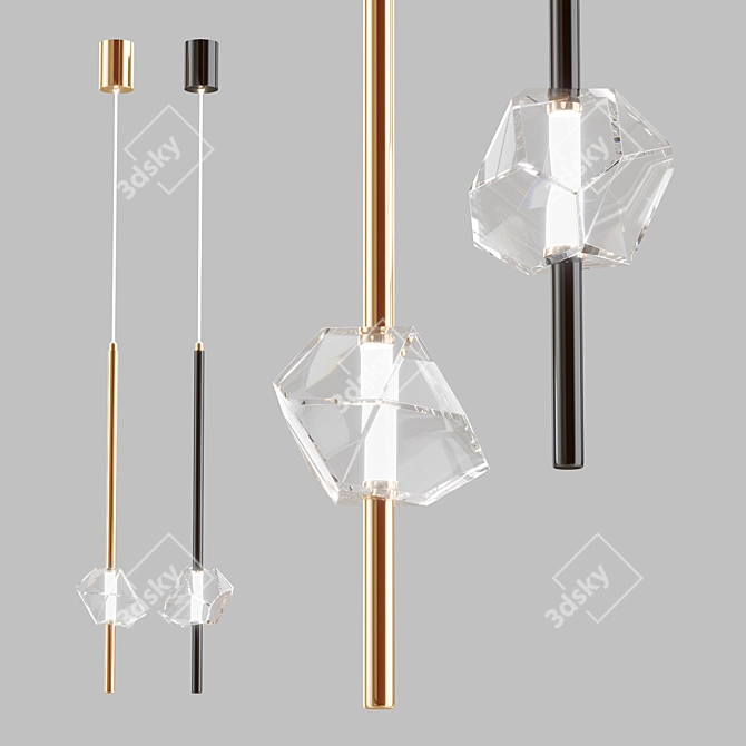 LED Pendant Light Copper Brass 3D model image 1