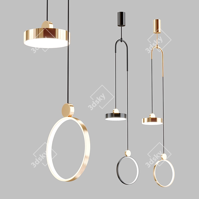 Modern LED Lantern Pendant Light 3D model image 1