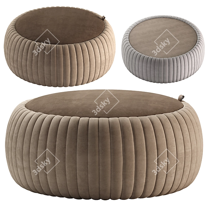 Contemporary Diotti Pouf with Texture 3D model image 1