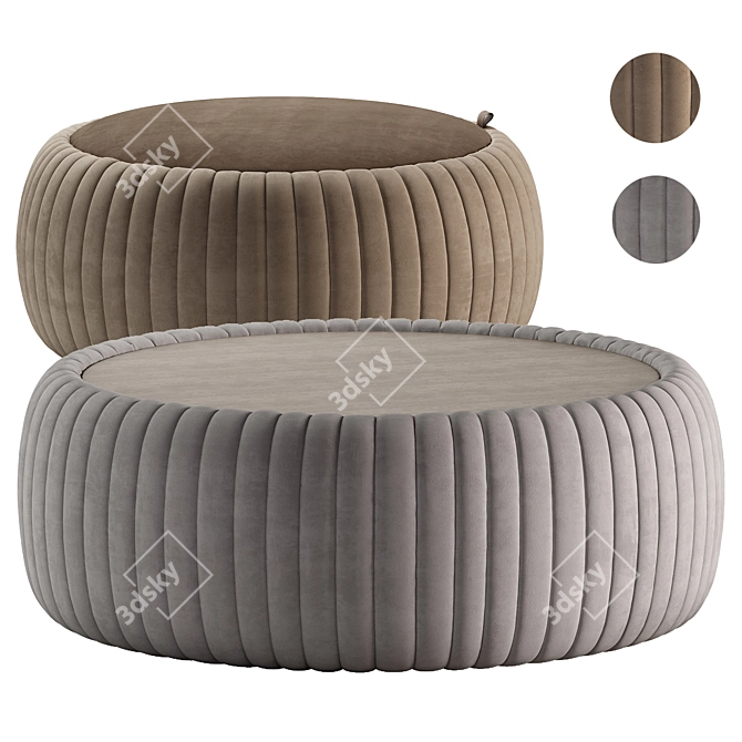 Contemporary Diotti Pouf with Texture 3D model image 2