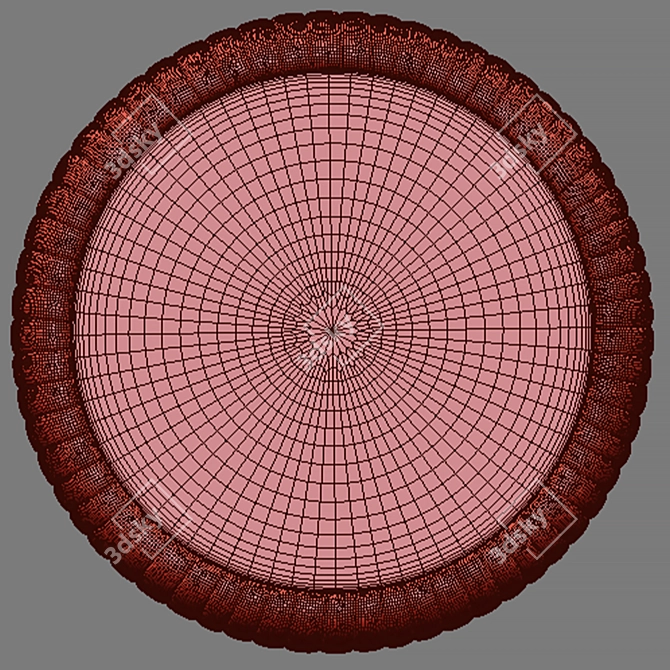 Contemporary Diotti Pouf with Texture 3D model image 4