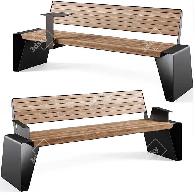 Radium Park Benches Collection 3D model image 2