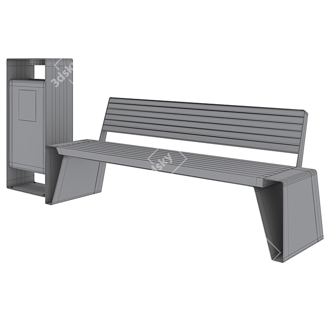 Radium Park Benches Collection 3D model image 7