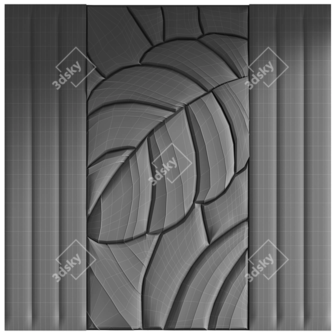 Soft Leaf Wall Panels 3D model image 5