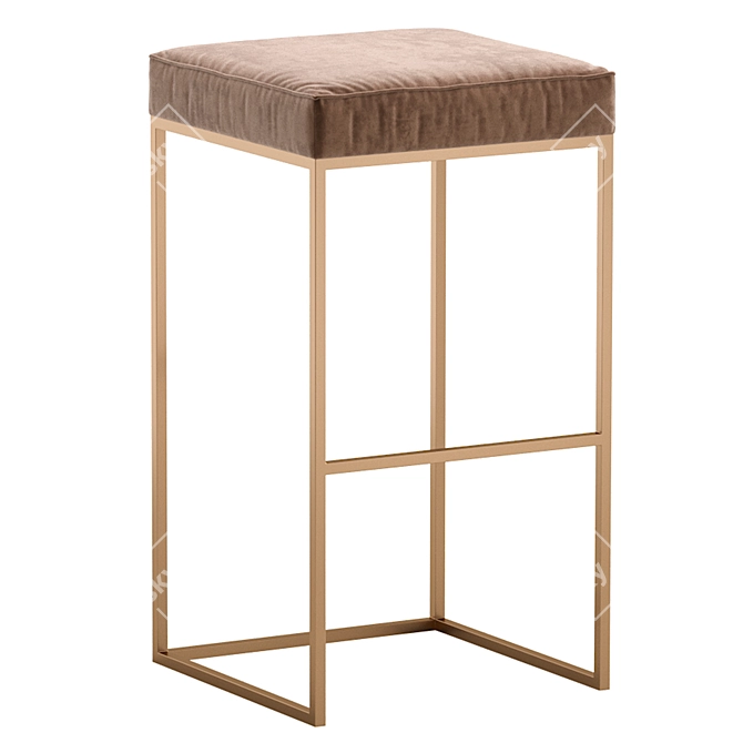 Simple and Sleek Bar Stool 3D model image 3