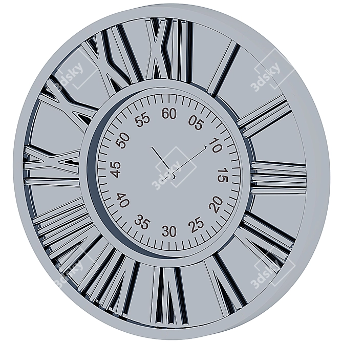 Modern Wall Clock 6070 3D model image 1