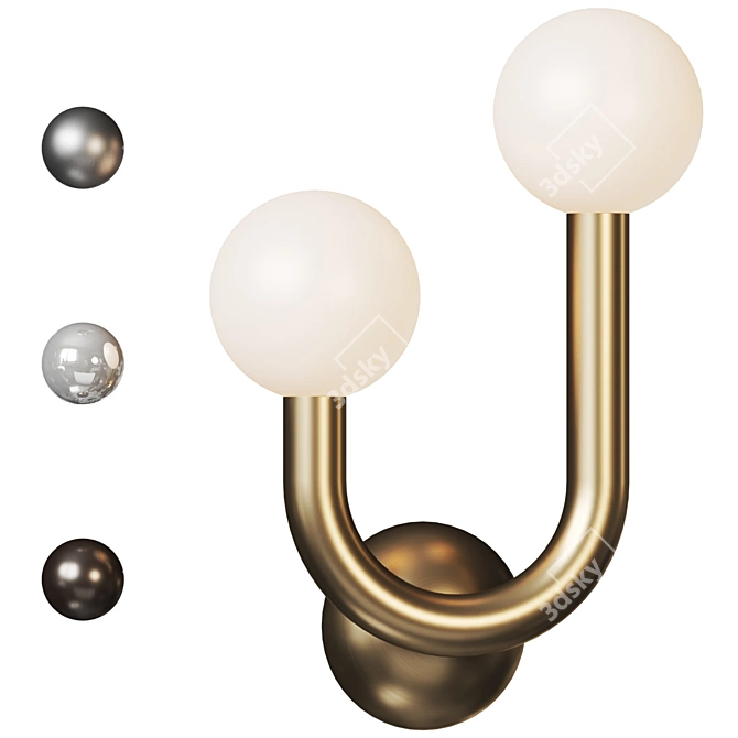 Modern Metal Wall Sconce 3D model image 1