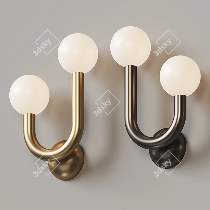 Modern Metal Wall Sconce 3D model image 2