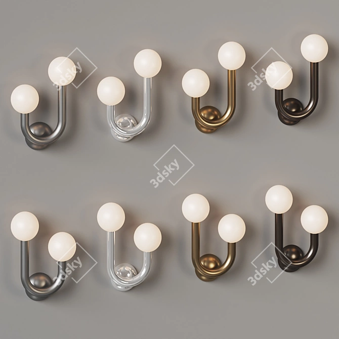 Modern Metal Wall Sconce 3D model image 4