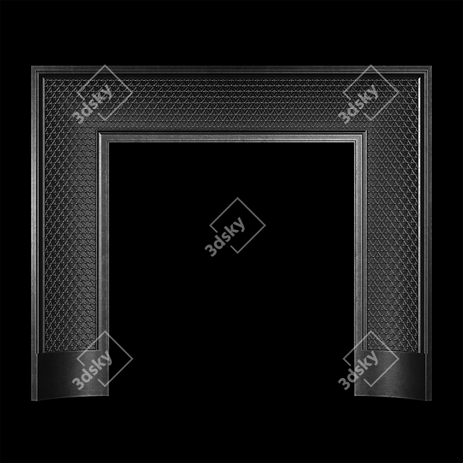 Cast Iron Fireplace Insert Kit 3D model image 1