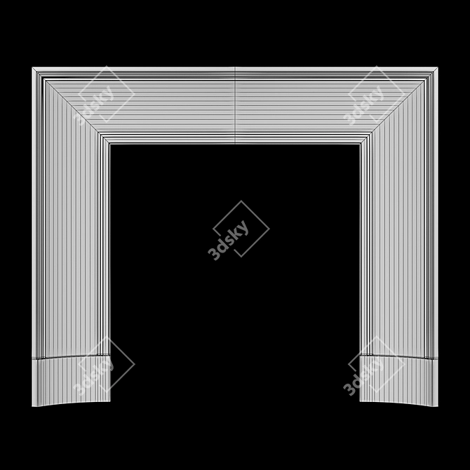 Cast Iron Fireplace Insert Kit 3D model image 4