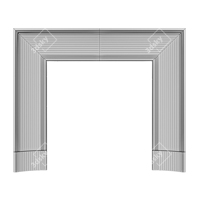 Cast Iron Fireplace Insert Kit 3D model image 8