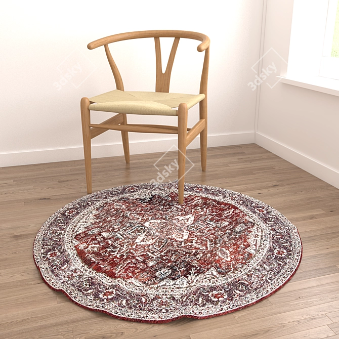 Round Rug Set with Variants 3D model image 6