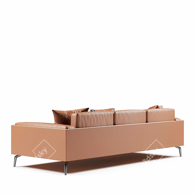 Francesca 3 Seater Leather Sofa 3D model image 6