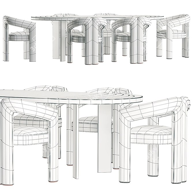 Modern Cassina Dudet Dining Table 3D model image 3