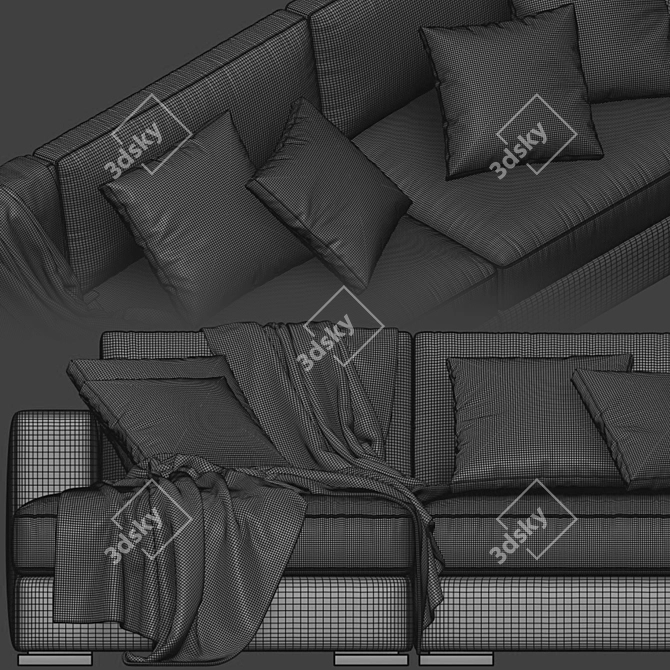 Modern Jesse Alfred Chaise Longue 3D model image 5