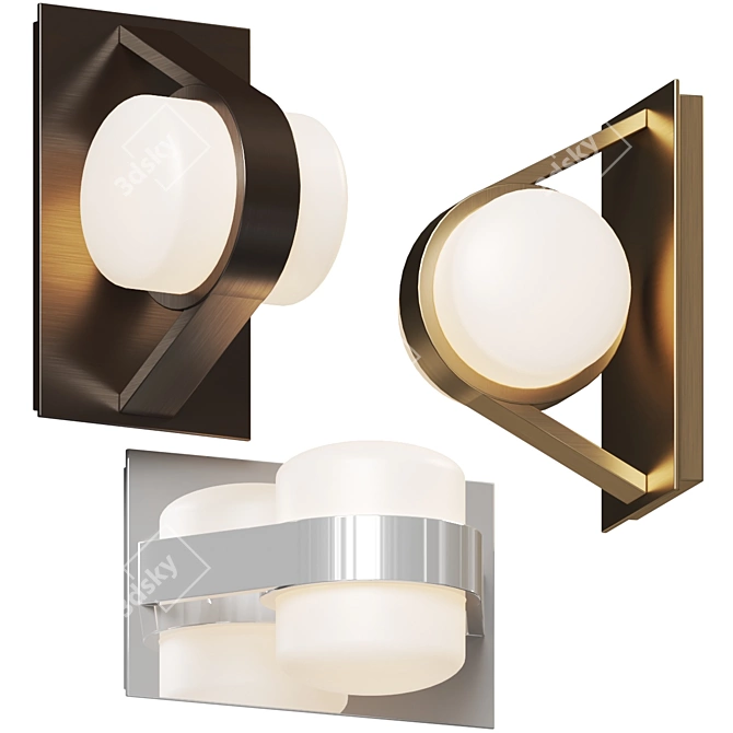 Contemporary Orbit LED Wall Sconce 3D model image 1