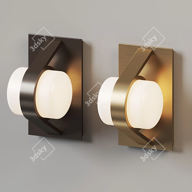 Contemporary Orbit LED Wall Sconce 3D model image 2