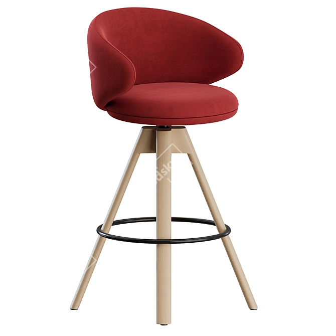 Sleek Belle ST-4WL Stools Set 3D model image 1