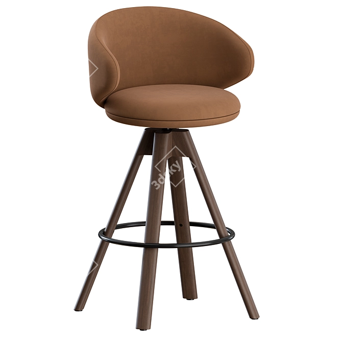 Sleek Belle ST-4WL Stools Set 3D model image 4