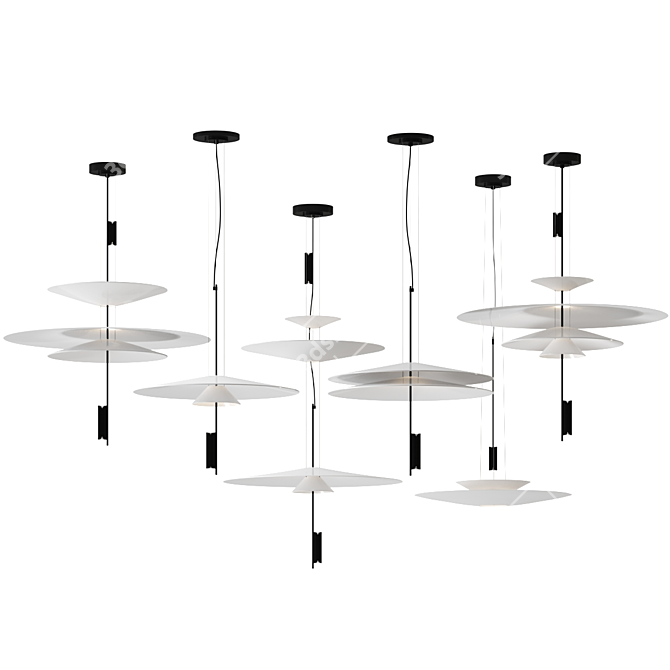 Vibia Flamingo Pendant Light Fixture 3D model image 2