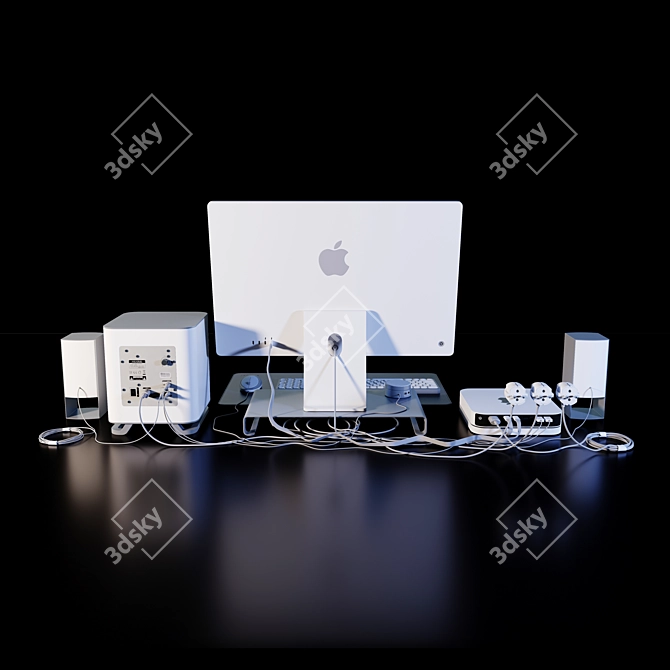 Apple iMac Custom White Bundle 3D model image 2