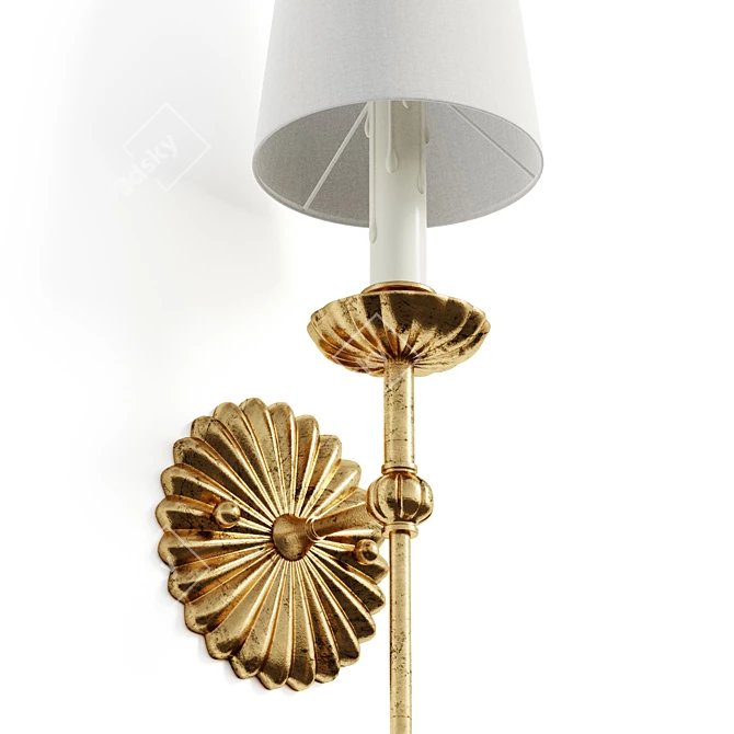 Opulent Antique Gold Clove Sconce 3D model image 4