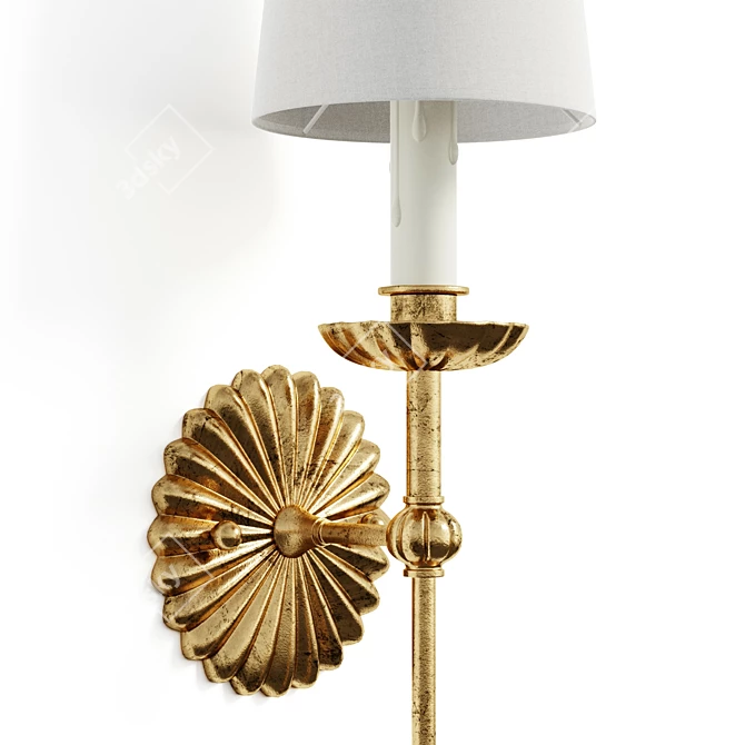 Opulent Antique Gold Clove Sconce 3D model image 5