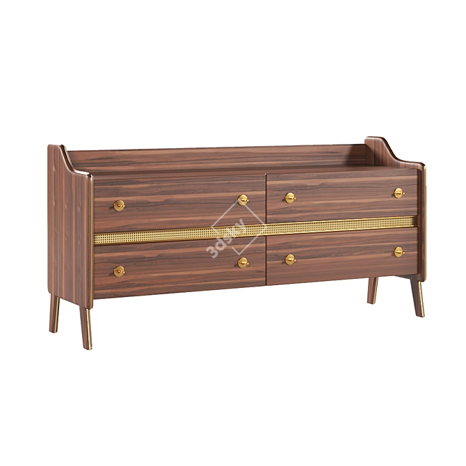 Modern Sideboard Chest 3D Model 3D model image 2