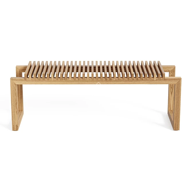 Teak Wood Bench 48 3D model image 2