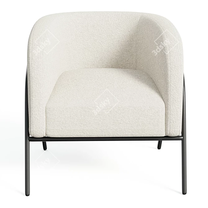 Scandinavian-inspired Barrel Back Accent Chair 3D model image 5